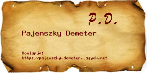 Pajenszky Demeter névjegykártya